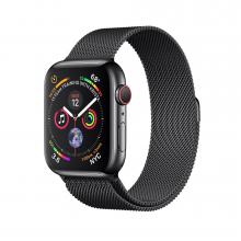 Apple Watch Gold Series 4 44mm GPS+Cellular Aluminum Case with Space Black Milanese Loop